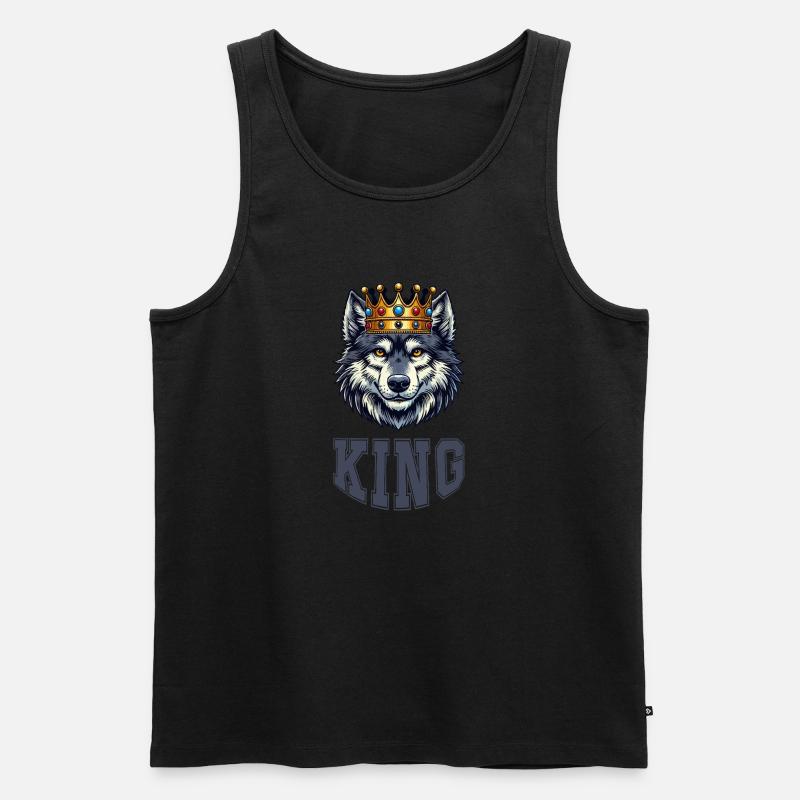 wolf king - Männer Premium Bio Tank Top - Schwarz