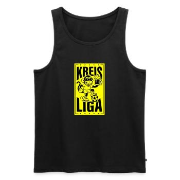 Kreisliga Fussball Affe - Männer Premium Bio Tank Top - Schwarz - Vorne - AI Model Male 178 light (178cm)