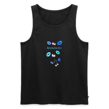 Sirène, Bisous, Sous L’eau, Lèvres Bleues - Débardeur bio Premium Homme - noir - Devant - AI Model Male 178 light (178cm)