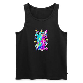 Sterne,bunt,Zeichnung,Graffiti,Malerei - Männer Premium Bio Tank Top - Schwarz - Vorne - Michal (187cm)