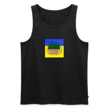 Watermelon Ukraine Kherson - Men's Premium Organic Tank Top - black - Front - AI Model Male 178 light (178cm)
