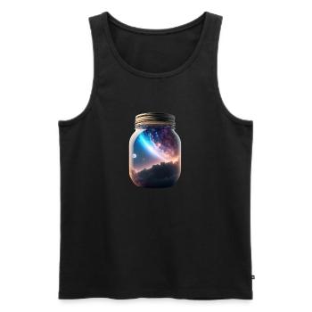 Universe in a glass - Men's Premium Organic Tank Top - black - Front - Michal (187cm)