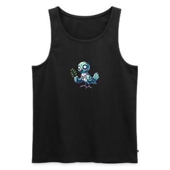 Undead Peace Dove Zombie Friedenstaube - Männer Premium Bio Tank Top - Schwarz - Vorne - AI Model Male 178 light (178cm)