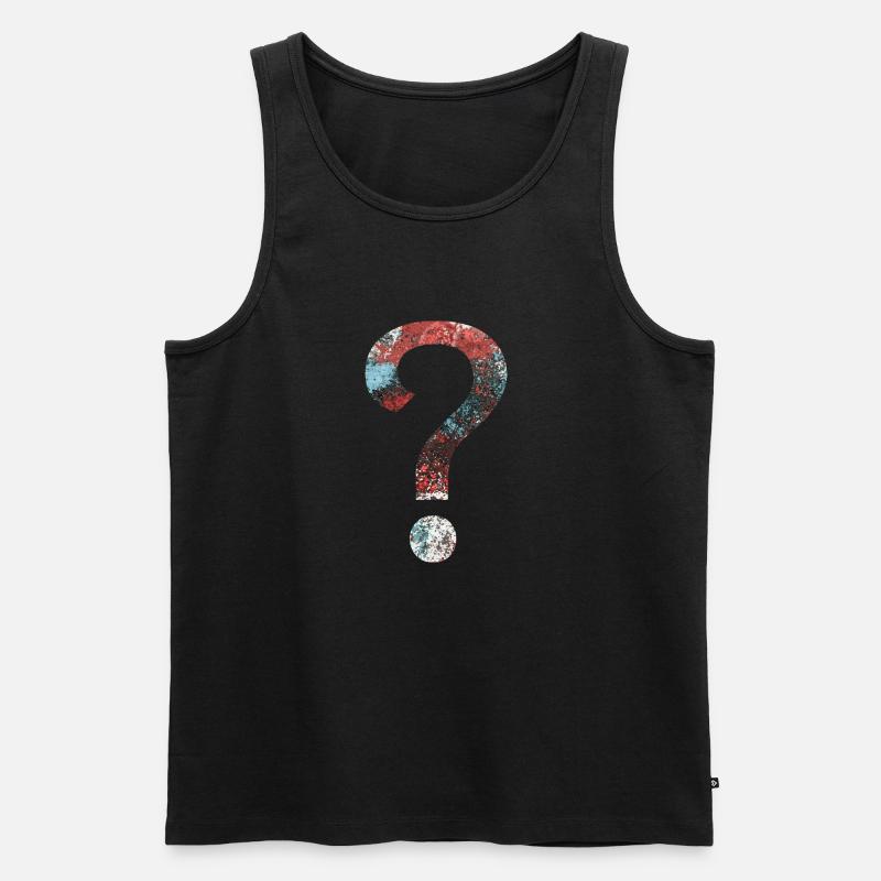 Abstract Question Mark - Männer Premium Bio Tank Top - Schwarz