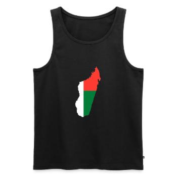 Madagascar map flag flag - Men's Premium Organic Tank Top - black - Front - AI Model Male 178 light (178cm)