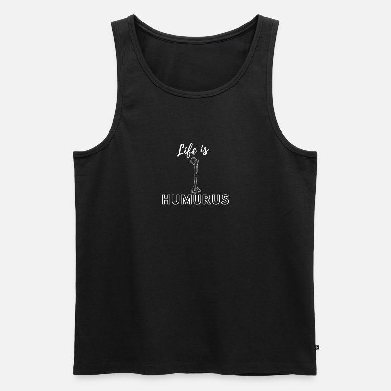 Leben ist Humurus - Männer Premium Bio Tank Top - Schwarz
