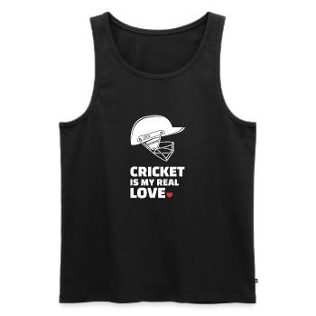 Ich Liebe Cricket Für Alle Cricketspieler - Männer Premium Bio Tank Top - Schwarz - Vorne - AI Model Male 178 light (178cm)