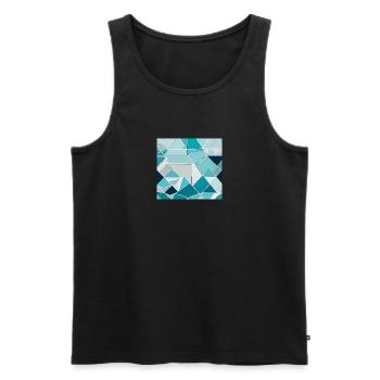 Geometrische Eiskristalle - Männer Premium Bio Tank Top - Schwarz - Vorne - Michal (187cm)