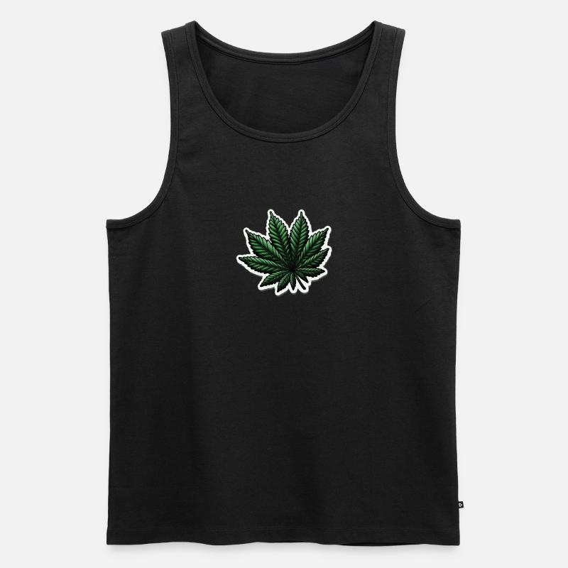 Ahorn Blatt - Männer Premium Bio Tank Top - Schwarz