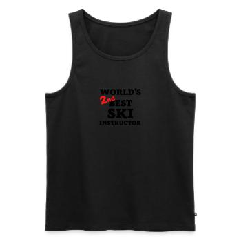 World`s second best Ski Instructor - Männer Premium Bio Tank Top - Schwarz - Vorne - Michal (187cm)