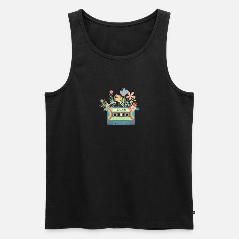 Kinder der Sechziger - Männer Premium Bio Tank Top - Schwarz