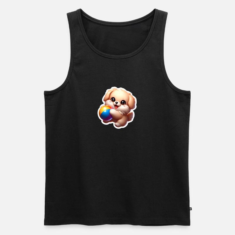 Puppy playing - Männer Premium Bio Tank Top - Schwarz