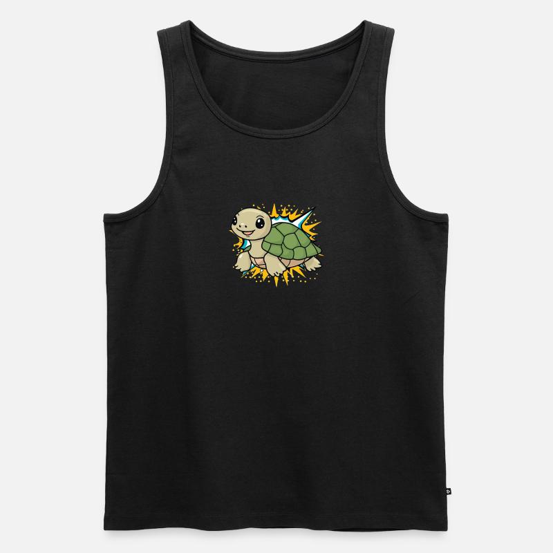 Turtle Schildkröte Langsam - Männer Premium Bio Tank Top - Schwarz