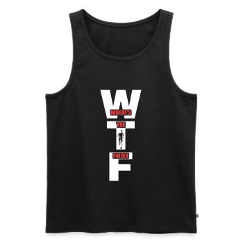 WTF Wo ist das Ziel - Running Runner - Männer Premium Bio Tank Top - Schwarz - Vorne - AI Model Male 178 light (178cm)