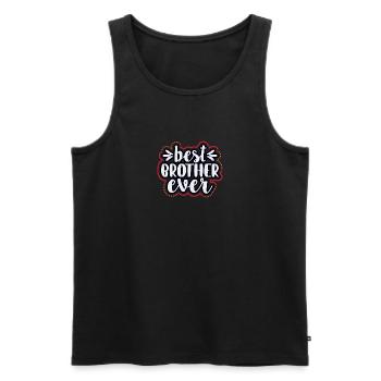 Best Bro Ever Bester Bruder Geschenkidee - Männer Premium Bio Tank Top - Schwarz - Vorne - Michal (187cm)