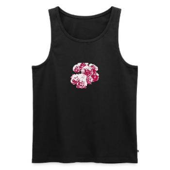 Roses shaded - Men's Premium Organic Tank Top - black - Front - AI Model Male 178 light (178cm)