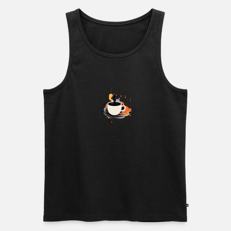 Tasse Kaffee - Männer Premium Bio Tank Top - Schwarz