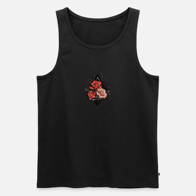 Rote Rosen - Männer Premium Bio Tank Top - Schwarz