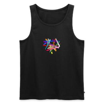 LOVE - wrapped criss-cross - Men's Premium Organic Tank Top - black - Front - AI Model Male 178 light (178cm)
