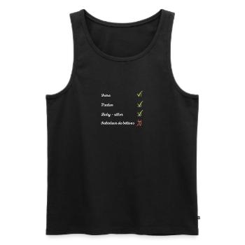 checklist tonton - Débardeur bio Premium Homme - noir - Devant - Michal (187cm)