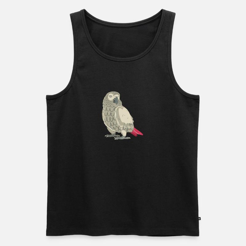 Graupapagei - Männer Premium Bio Tank Top - Schwarz