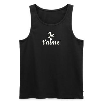 Je t'aime - Débardeur bio Premium Homme - noir - Devant - AI Model Male 178 light (178cm)