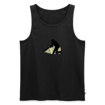 Cricketteam Pitcher - Männer Premium Bio Tank Top - Schwarz - Vorne - Michal (187cm)