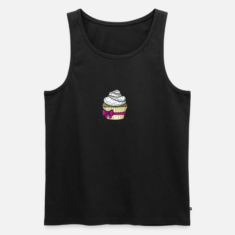 Sweet comic Cupcake - Männer Premium Bio Tank Top - Schwarz