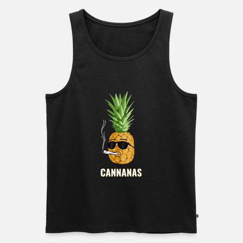 Cannabis Ananas - Männer Premium Bio Tank Top - Schwarz
