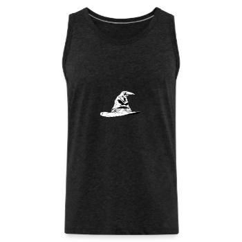 Talking hat - Men's Premium Organic Tank Top - charcoal grey - Front - Alexander (188cm)