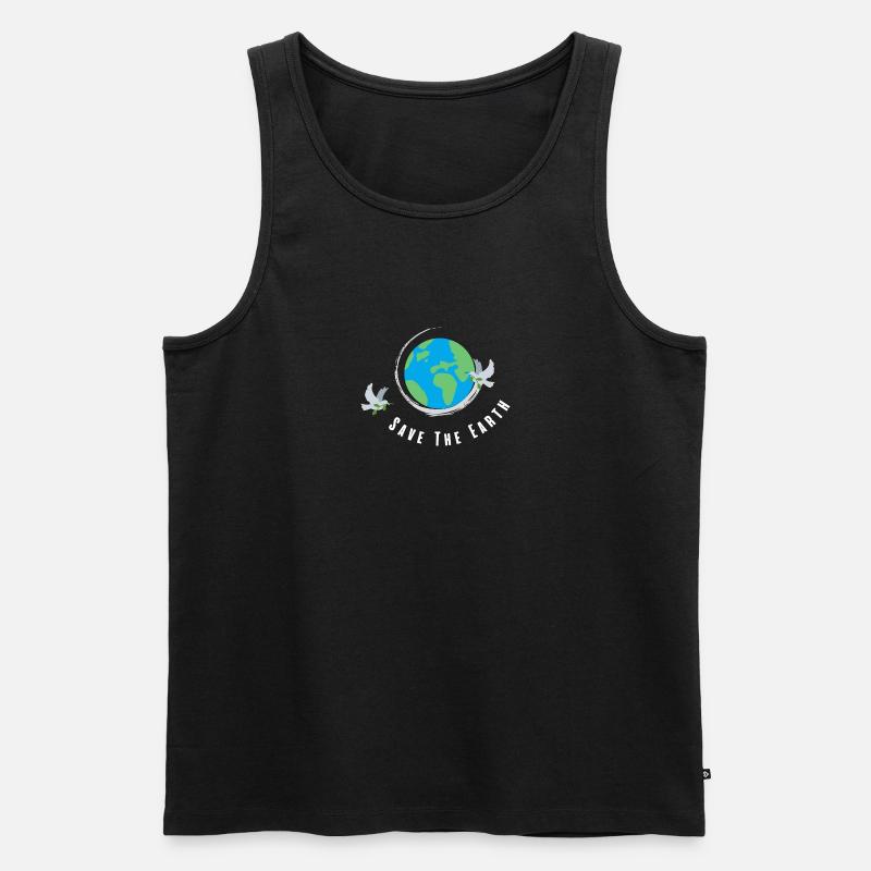 Die Erde retten - Männer Premium Bio Tank Top - Schwarz