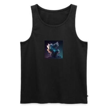 Abstrakter Schädel Nr. 10 - Männer Premium Bio Tank Top - Schwarz - Vorne - AI Model Male 178 light (178cm)