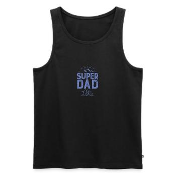 SUPER DAD - Men's Premium Organic Tank Top - black - Front - Michal (187cm)