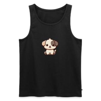 petit chien mignon - Débardeur bio Premium Homme - noir - Devant - Michal (187cm)