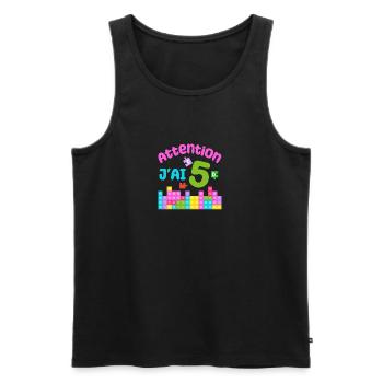 Gift 5 years Birthday I am 5 years old - Men's Premium Organic Tank Top - black - Front - AI Model Male 178 light (178cm)