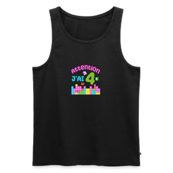 Gift 4 years Birthday I am 4 years old - Men's Premium Organic Tank Top - black - Front - AI Model Male 178 light (178cm)
