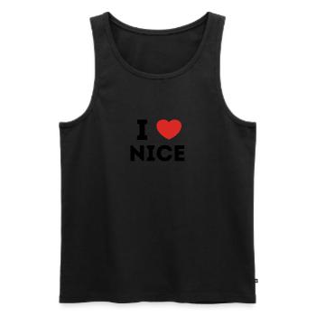 I Love with Heart Nice - Men's Premium Organic Tank Top - black - Front - AI Model Male 178 light (178cm)