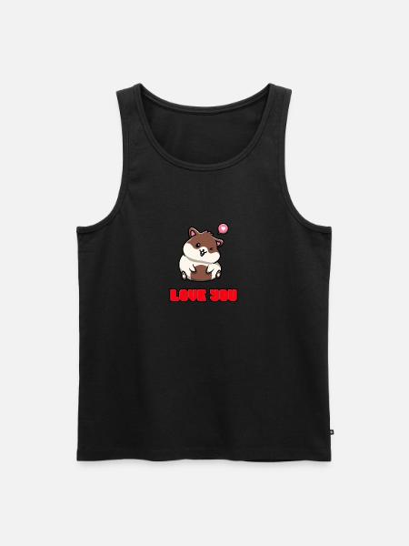 Ich liebe dich, Meerschweinchen - Männer Premium Bio Tank Top - Schwarz