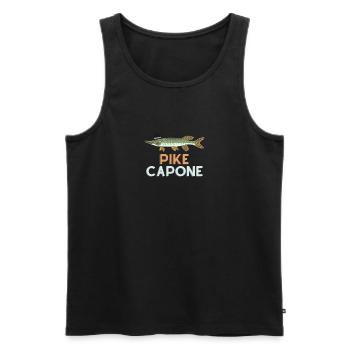Pike Capone Angler T-Shirt pour Pike Angler - Débardeur bio Premium Homme - noir - Devant - AI Model Male 178 light (178cm)