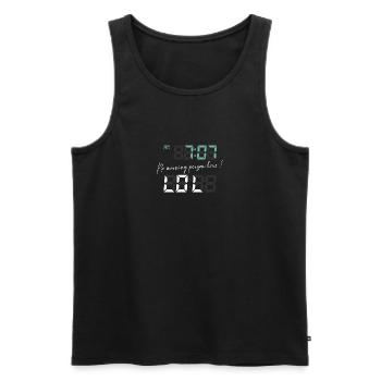 Commencez la journée avec humour à 7h07 - Débardeur bio Premium Homme - noir - Devant - Michal (187cm)
