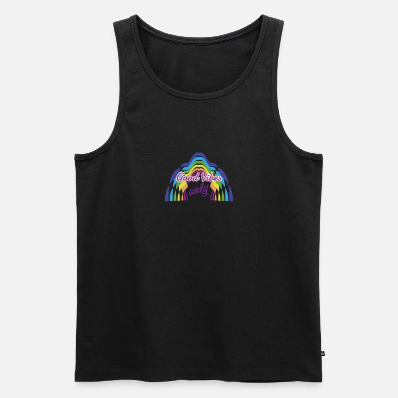 Nur gute Laune - Männer Premium Bio Tank Top - Schwarz
