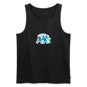Wild & Free: Watercolor Elephant - Men's Premium Organic Tank Top - black - Front - AI Model Male 178 light (178cm)