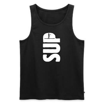 SUP Stand up paddling - Life is better on a board - Männer Premium Bio Tank Top - Schwarz - Vorne - Michal (187cm)