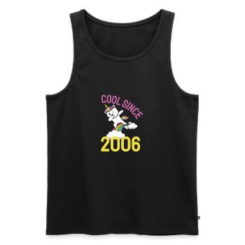 Cool since 2006 Dabbing cat 16th birthday - Men's Premium Organic Tank Top - black - Front - AI Model Male 178 light (178cm)