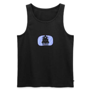 Eisenbahn Dampflok Schienen - Männer Premium Bio Tank Top - Schwarz - Vorne - AI Model Male 178 light (178cm)