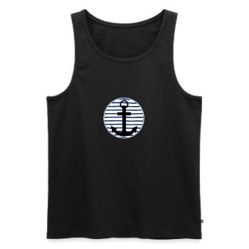 Marinière Bretagne - Débardeur bio Premium Homme - noir - Devant - Michal (187cm)