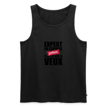caprice expert i get everything i want - Men's Premium Organic Tank Top - black - Front - AI Model Male 178 light (178cm)