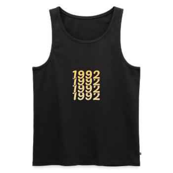 1992 - Männer Premium Bio Tank Top - Schwarz - Vorne - AI Model Male 178 light (178cm)