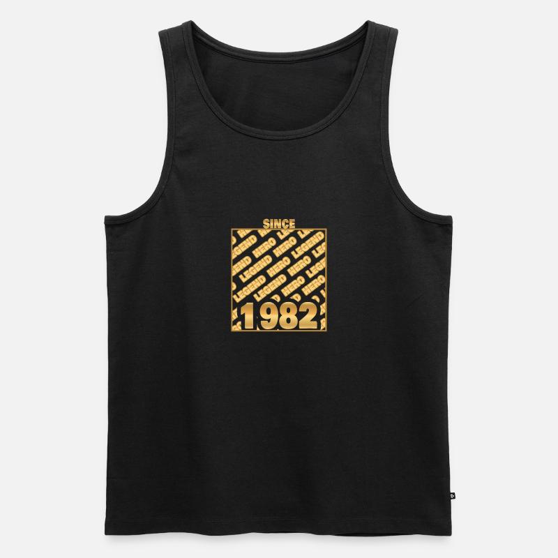 Hero 1982 - Männer Premium Bio Tank Top - Schwarz
