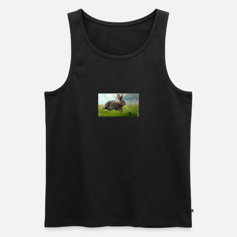 Jumping Rabbit - Men's Premium Organic Tank Top - black